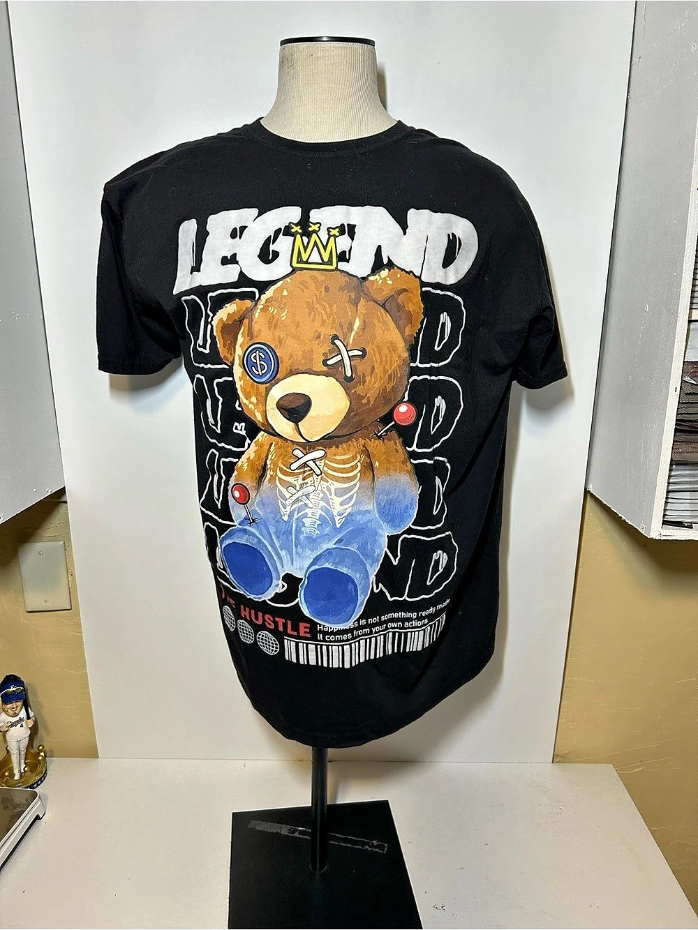 Legend The Hustle Legendary Bear Graphic T-Shirt Black